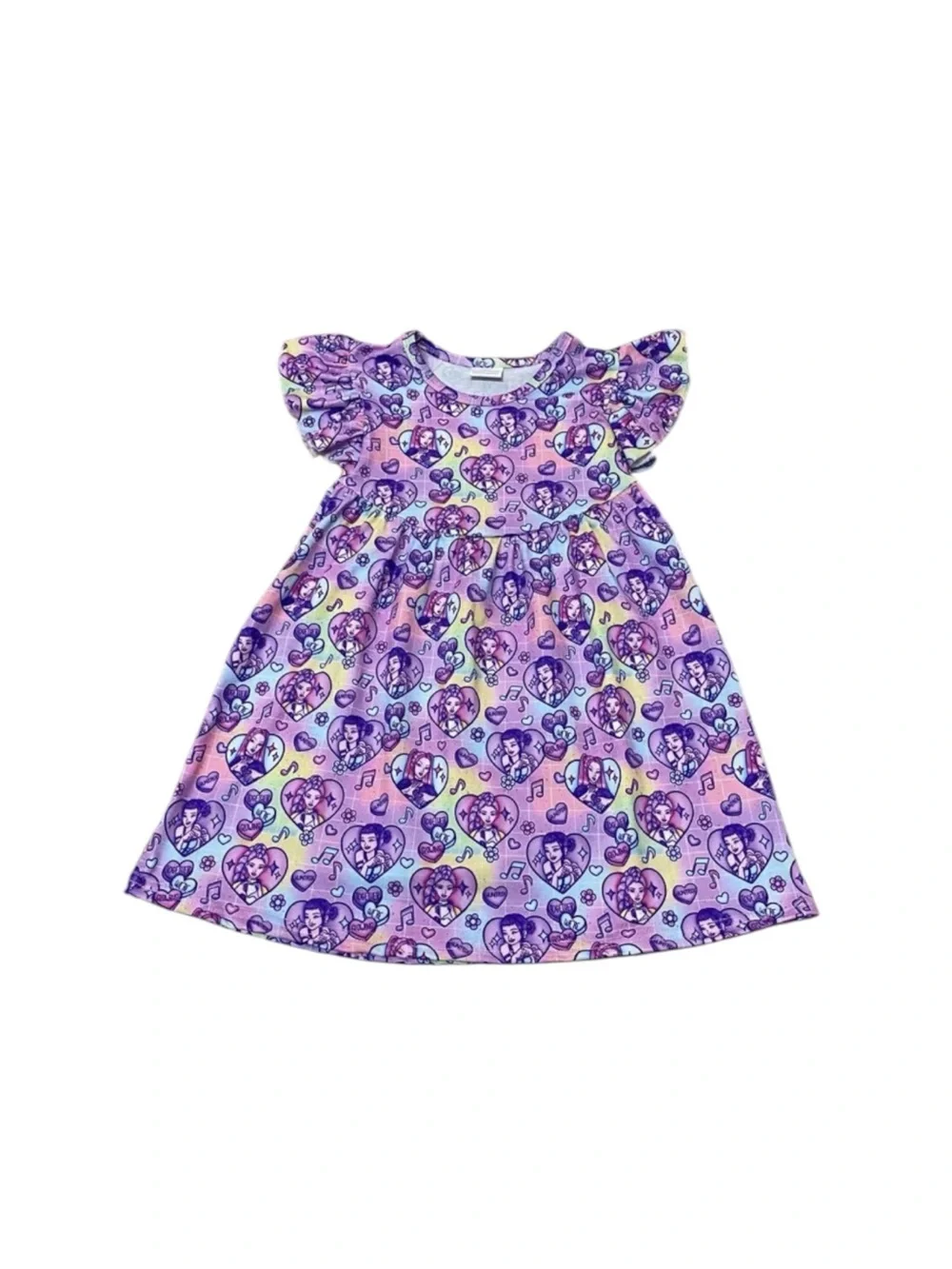 New Boutique K-Pop Demon Hunters Huntrix Spring Summer Twirl Dress‎ Ruffle Trim